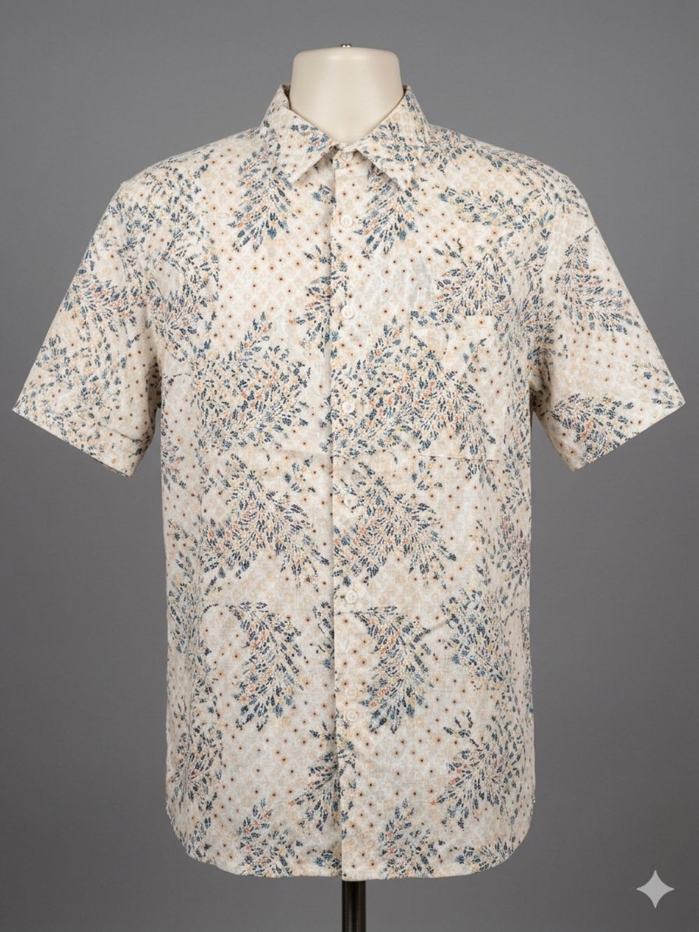 512. Club Room Luxury 100% Linen Short Sleeve Button Up Shirt XL Winter Ivory